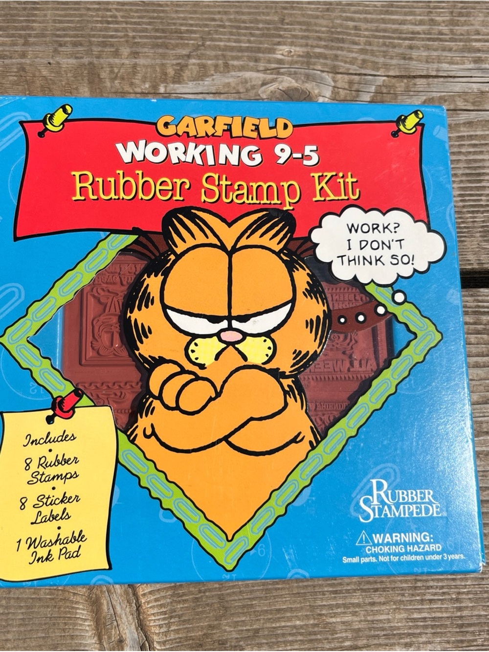 GARFIELD Working 9-5 Stamp Kit Made in the USA PAWS Rubber Stampede 1995 Vintage